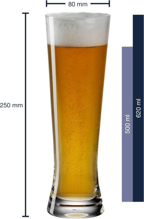 Immagine prodotto Leonardo Bicchiere da birra Bionda Bar 500 ml, 6 pezzi, trasparente (0.50 l, 6 x)