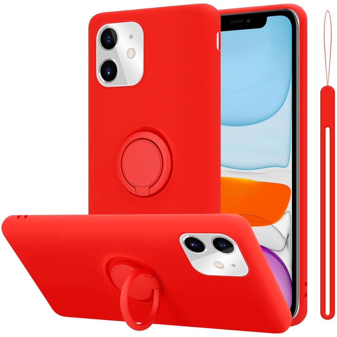 Cadorabo TPU Liquid Ring Silicone Case Hülle (Apple iPhone 11), Smartphone Hülle, Rot