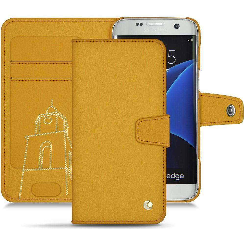 Noreve Lederschutzhülle Wallet (Samsung Galaxy S7 Edge), Smartphone Hülle, Orange