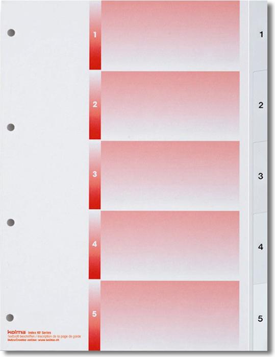 Produktbild Kolma Register A4 strong 1-5 5-teilig weiss