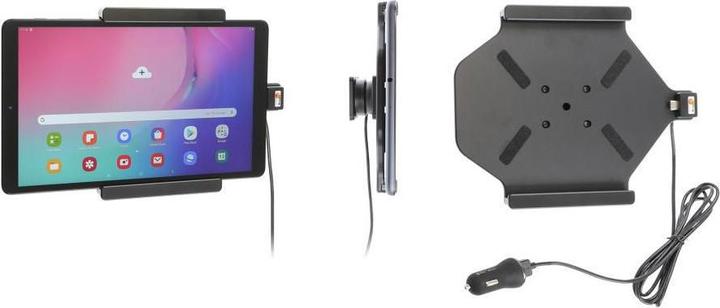 Actual product image Brodit PDA holder active Samsung Galaxy Tab A 10.1 2019 (T510/T515) with USB cable