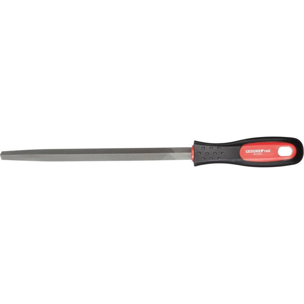 Gedore Red, Raspel + Feile, red Dreikantfeile, Spezialstahl, 2-Komponenten-Griff, Rot/Schwarz (Hieb 2, 313 mm)