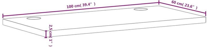 Immagine prodotto vidaXL Schreibtischplatte 100x60x2,5 cm Massivholz Buche,Material (60 x 100 cm)