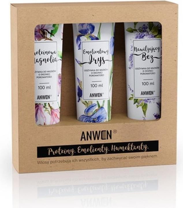 Image du produit ANWEN SET Odżywki do włosów o średniej porowatości Proteinowa Orchidea 100ml + Emolientowy Irys (Kit de soins capillaires)
