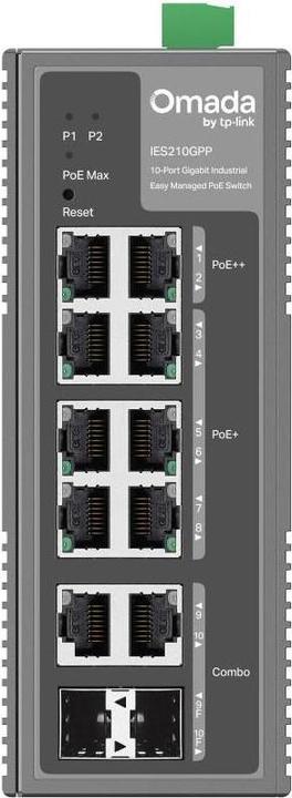 Produktbild TP-Link 10-Port Gigabit PoE+ Industrie-Switch, 240W, IP40, Omada Managed (10 Ports)