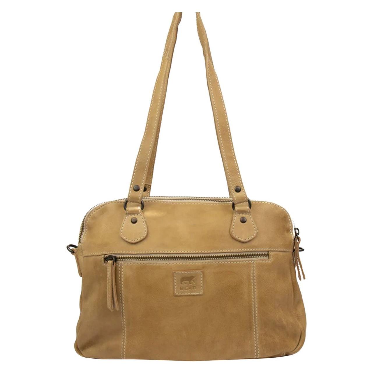 Bear Design, Vrouwen, Handtas, Lieke Leren Schoudertas - Beige, Beige