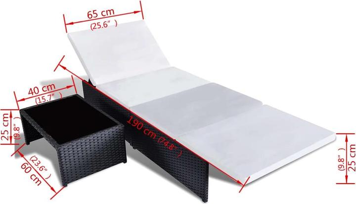 Produktbild vidaXL Gartensessel verstellbar (65 cm)