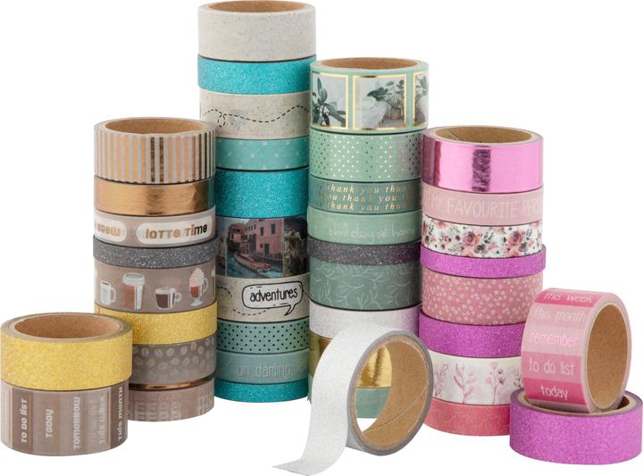 Grafix Washi Tape avec boîte de rangement, 40 pcs