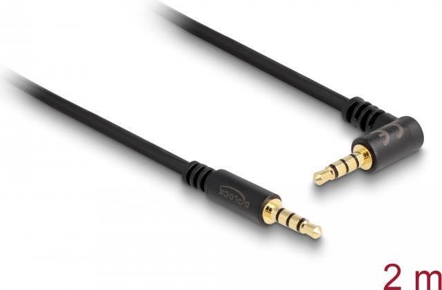 Immagine prodotto Delock Cavo jack 4 pin 3,5 mm > spina angolata (2 m, Connettore da 3,5 mm (AUX))