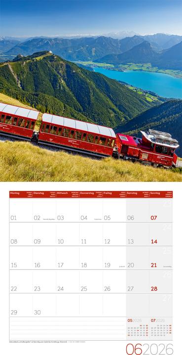 Image du produit Lokomotiven Kalender 2026 - 30x30 (30 x 30 cm, Couverture rigide, Allemand, Français, Anglais, Italien)