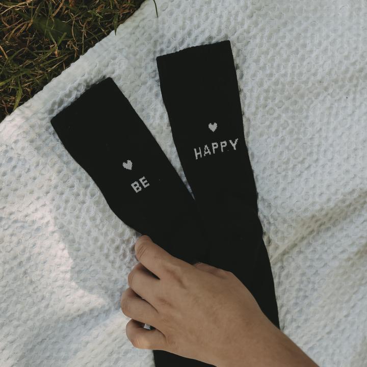 Produktbild Eulenschnitt Socken be happy 39-42 schwarz - von (Einzelpack, 39 - 42)