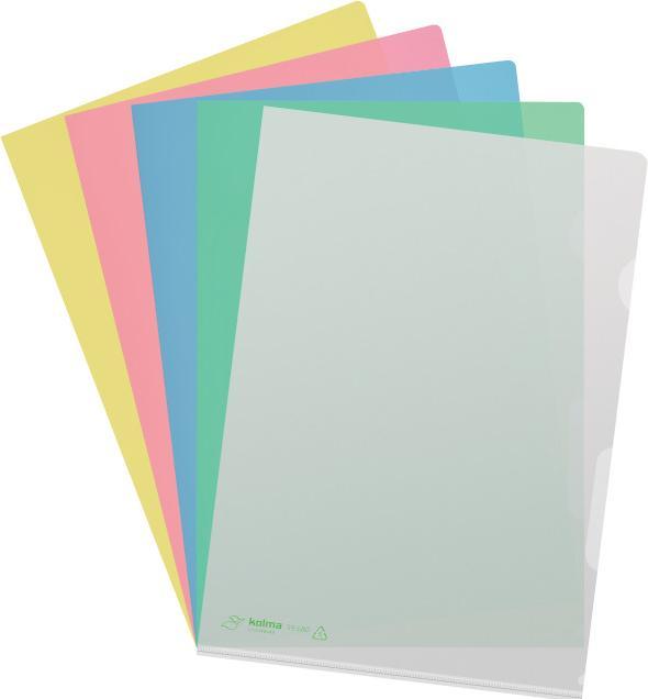 Produktbild Kolma Sichtmappe LineaVerde A4 Recycling genarbt strong gelb (A4, 100x)