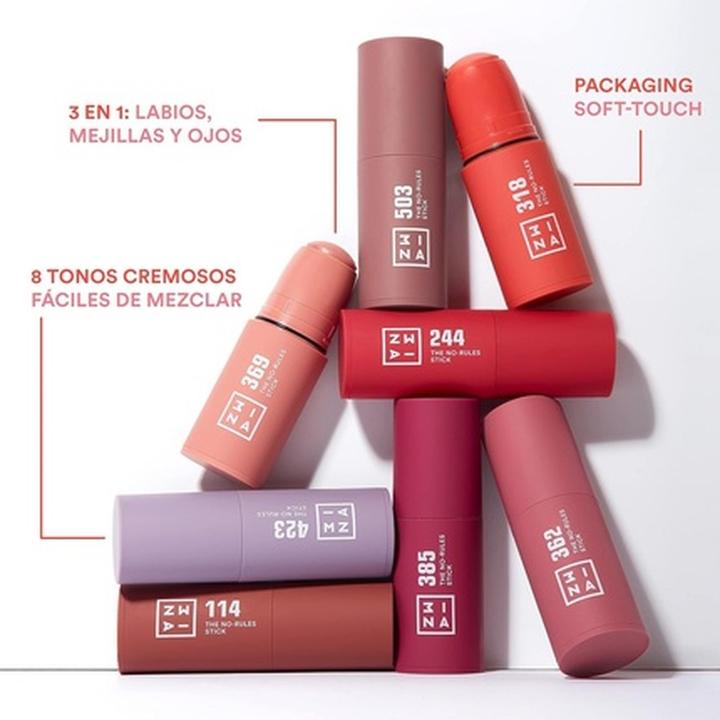 Immagine prodotto 3INA MAKEUP The No Rules Stick 362 Fard rosa in stick opaco con acido ialuronico in crema per (362 - Rosa)
