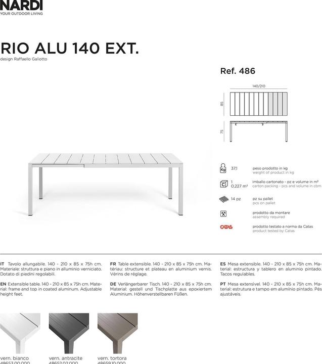 Immagine prodotto Nardi Rio Alu 140 Ext. (140 cm)