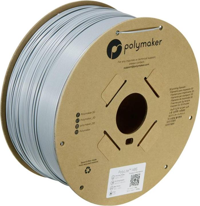 Actual product image Polymaker PolyLite ABS Grey 1.75mm 3kg (ABS, 1.75 mm, 3000 g)