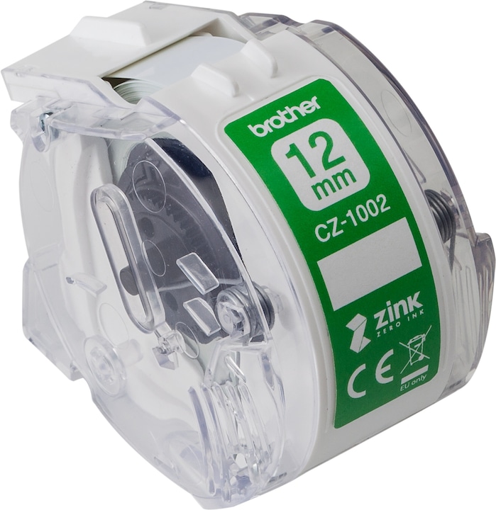 Productafbeelding Brother CZ-1002 etikettenrol (1.20 cm, Wit)
