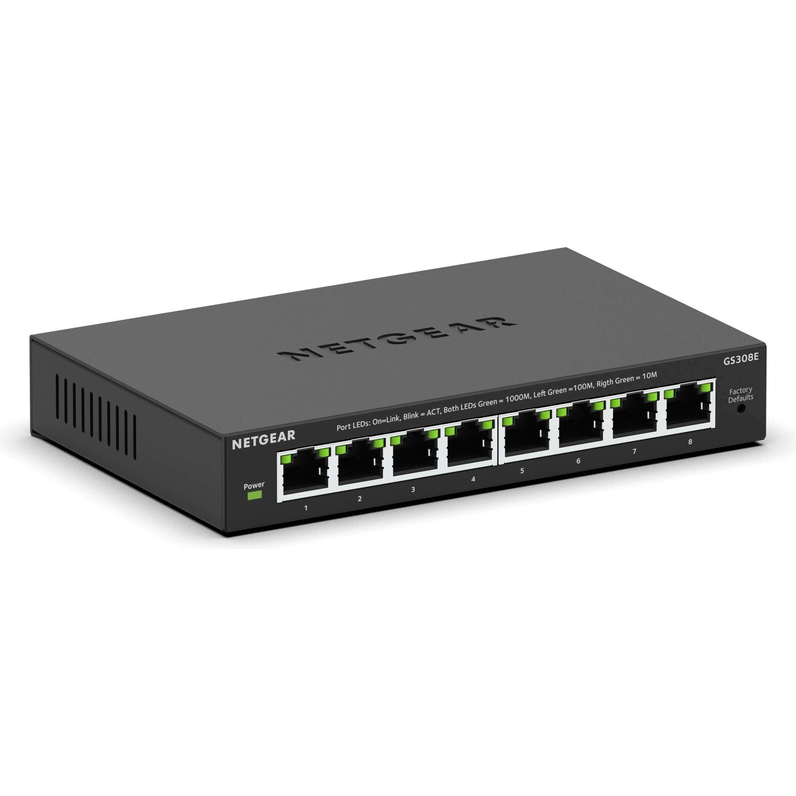 Thumbnail - Netgear GS308E SOHO Plus (8 Ports), Netzwerk Switch, Schwarz