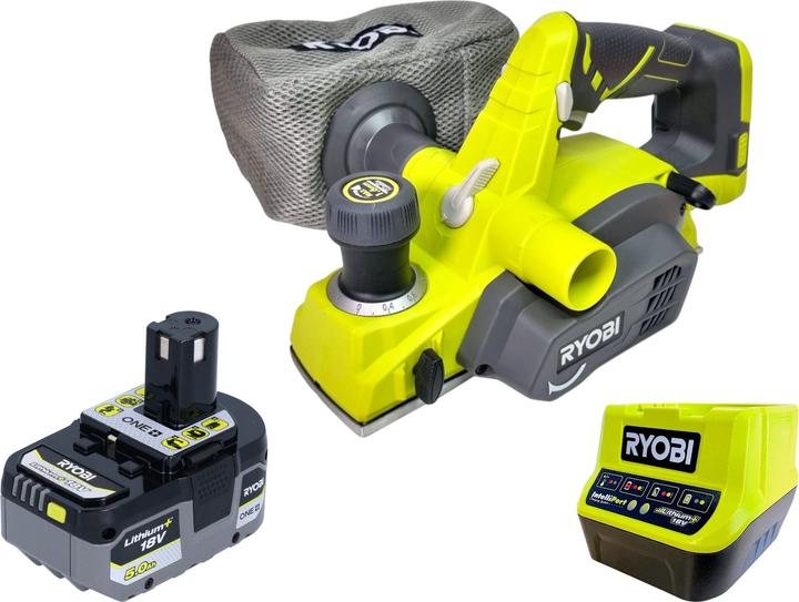 Ryobi R18PL-0 Akku Hobel 18 V 82 mm + 1x Akku 5,0 Ah + Ladegerät
