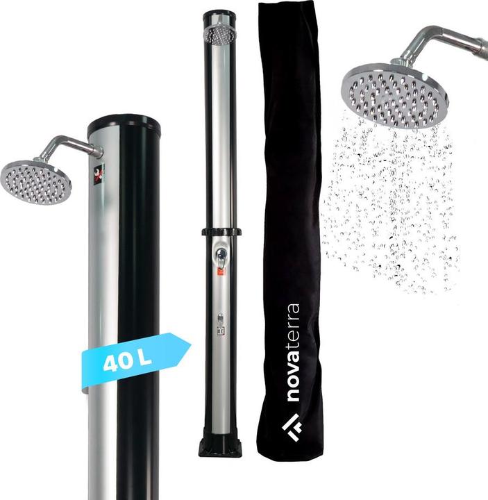 Novaterra Solardusche 40L schwarz/silber