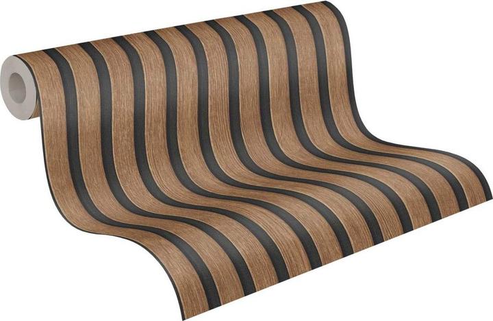 Trenddeko Tapete Holzoptik Braun Vliestapete 3D Holzpaneele skandinavisch modern (50 x 1005 cm)