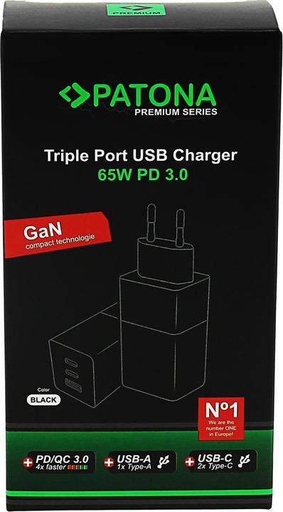 Productafbeelding Patona Premium GaN Adapter PD 65W USB-C (65 W)