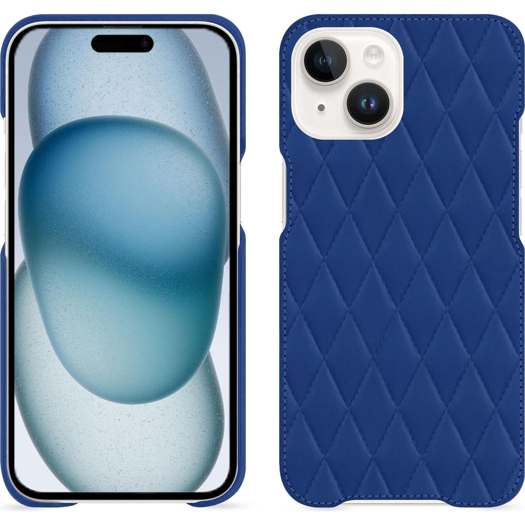 Noreve Lederschutzhülle (Apple iPhone 15), Smartphone Hülle, Blau