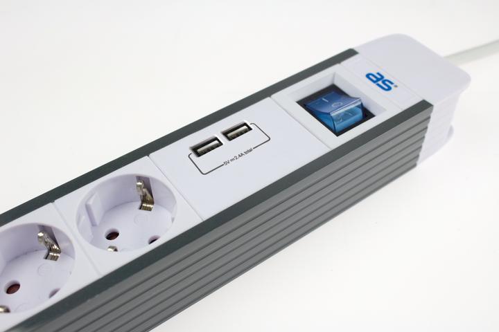 Produktbild As - Schwabe Steckdosenleiste mit USB-Port (8 x, CEE 7/3, USB, 1.50 m)