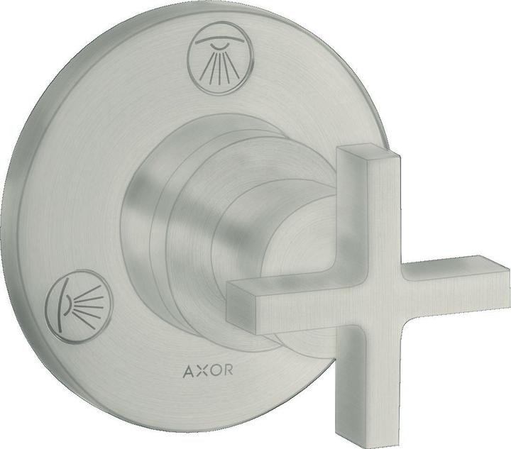 Actual product image Axor Citterio Trio / Quattro Shut-off and changeover valve flush-mounted with cross handle