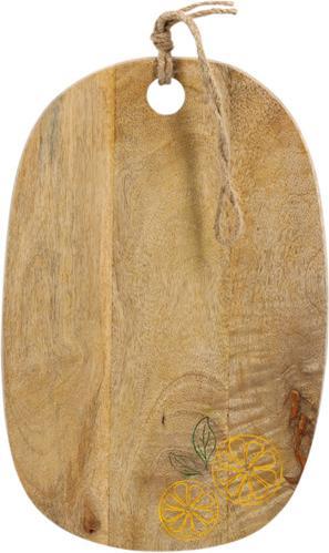 Actual product image Zeller Present Servier- und Schneidbrett Lemon Mangoholz 38x25x2 cm