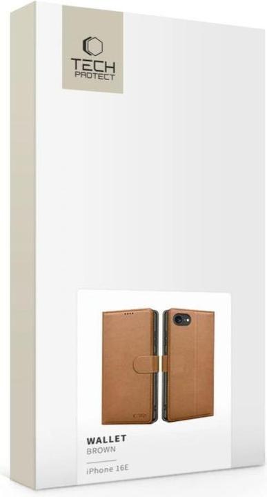 Actual product image Tech-Protect Wallet Case for iPhone 16e - Brown (Apple iPhone 16e, Apple iPhone 17e)