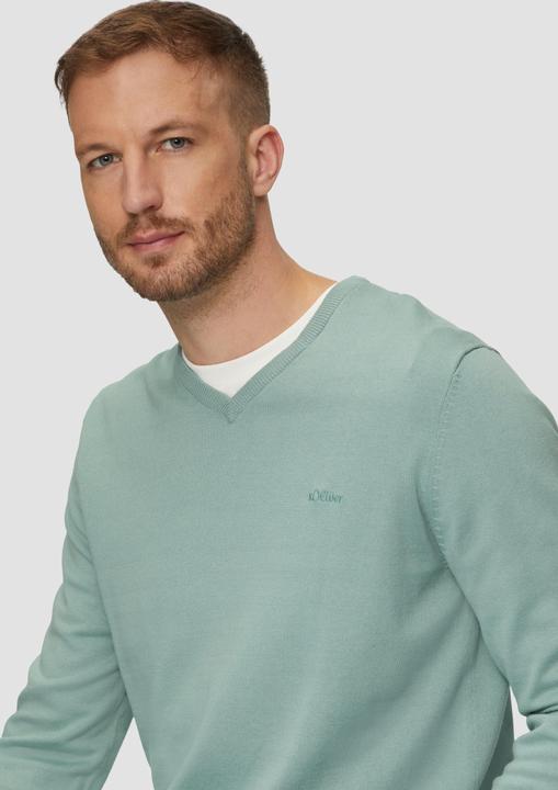 Produktbild S.Oliver Strickpullover Strickpullover mit Logo-Stickerei (XXL)