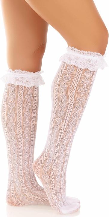Produktbild Leg Avenue Kniestrümpfe Mit Rüschen Weiss (One Size)