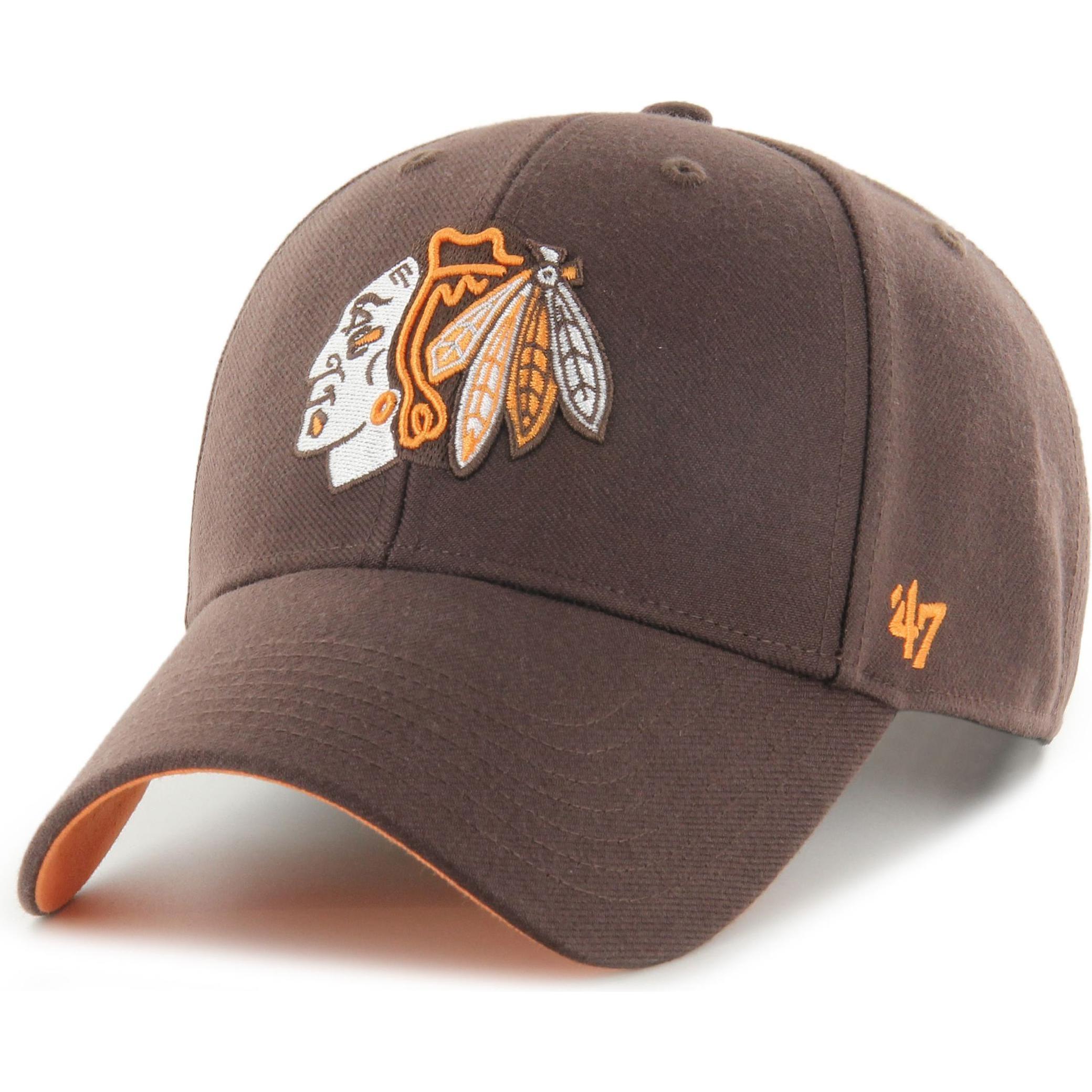 47 Brand, Herren, Cap, Curved Snapback Cap NHL Vintage Chicago Blackhawks, Braun