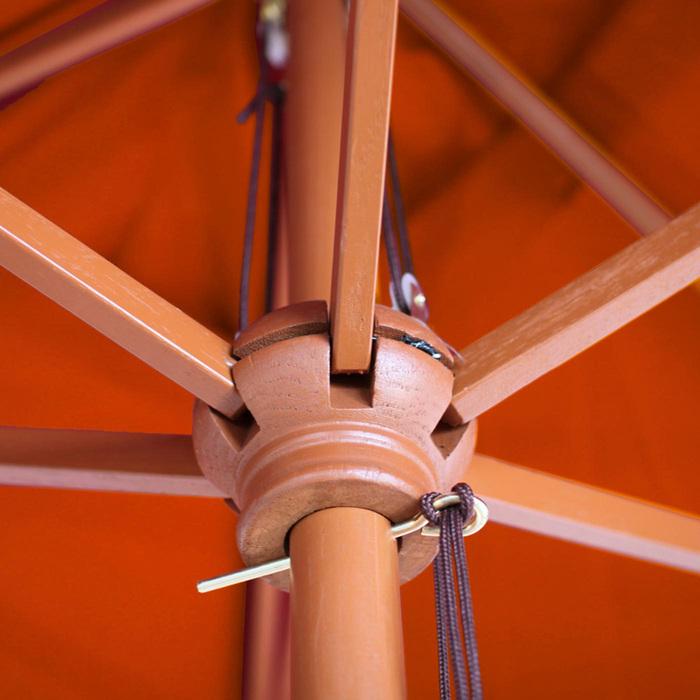 Image du produit Mendler Parasol Florida, Ø 3m polyester/bois - terracotta
