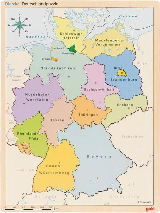 Productafbeelding Goki Schichtenpuzzle Deutschland (98 onderdelen)