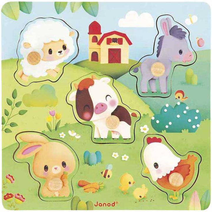 Image du produit Janod Puzzle Tactile Ferme (5 pièces)