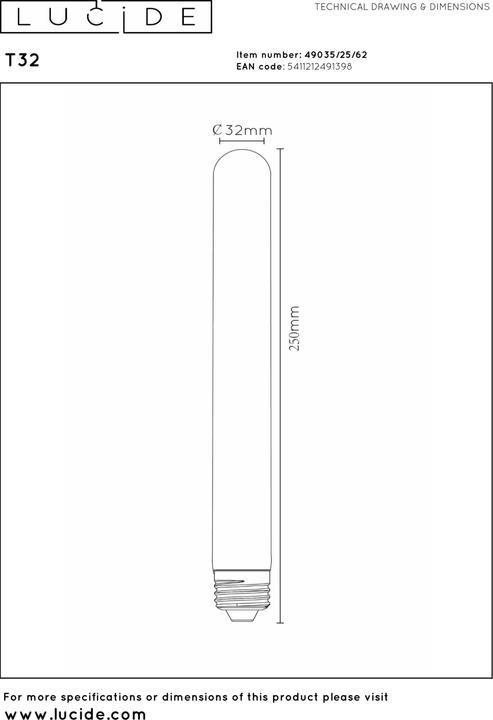 Actual product image Lucide T32 (E27, 380 lm, 1x)