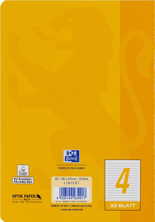 Actual product image Oxford Exercise book, A5, ruling 4 (A5, Lined, Hardcover)