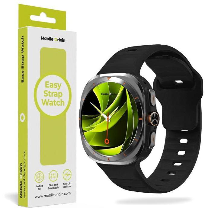 Mobile Origin Cinturino facile in silicone Galaxy Watch Ultra 47 mm nero, Smartwatch