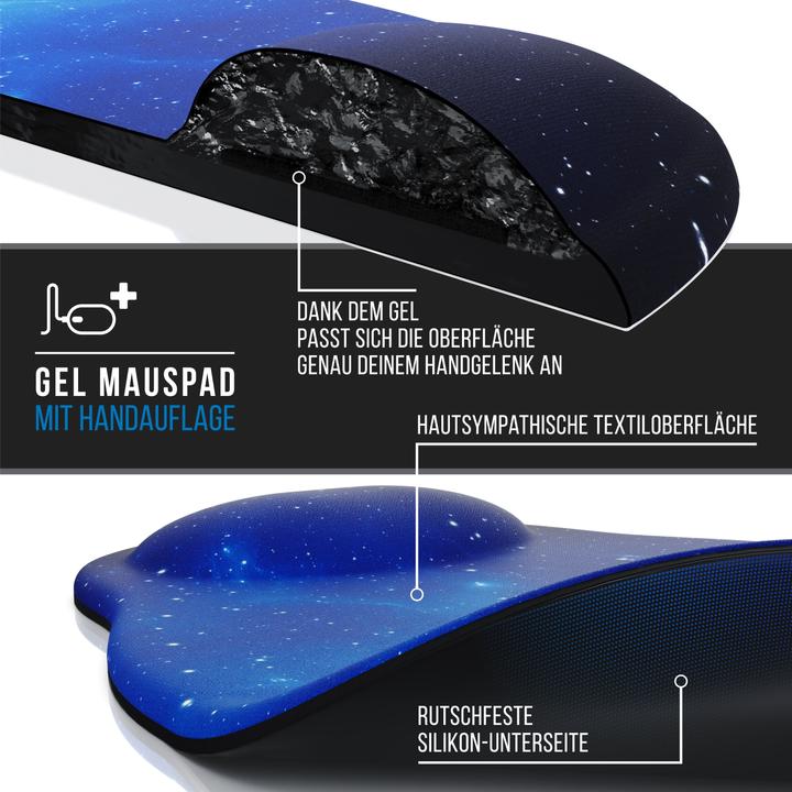 Produktbild CSL Mauspad, Ergonomisches Schaumstoff Office Mausmatte, Entlastung des Handgelenks, Space