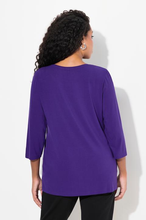 Produktbild Ulla Popken Shirt, Glitzer-Buchstaben, Classic, Rundhals, 3/4-Arm (46, 48)
