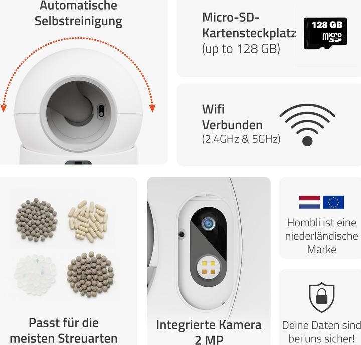 Actual product image Hombli Self Cleaning Cat Litter Box (Self-cleaning litter tray)