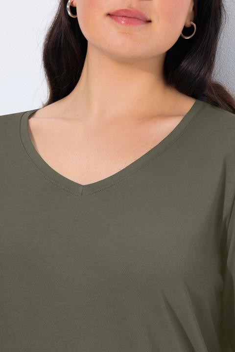 Produktbild Ulla Popken Shirt, Slim, V-Ausschnitt, Langarm (54)