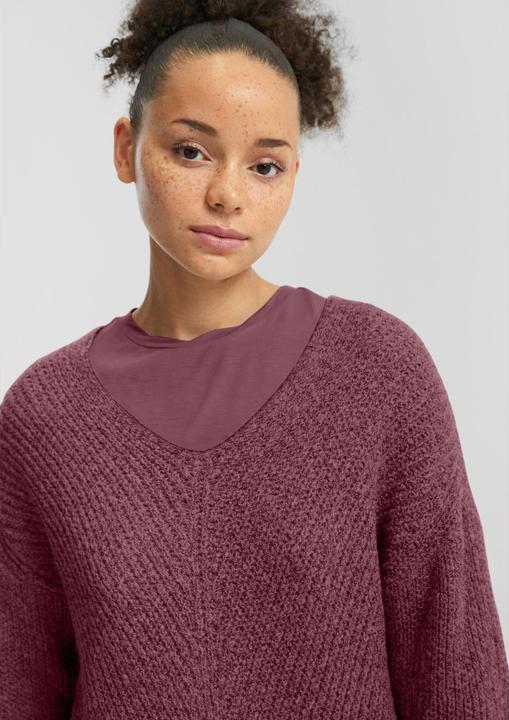 Produktbild S.Oliver Strickpullover Melierter Pullover mit überschnittener Schulter (S)