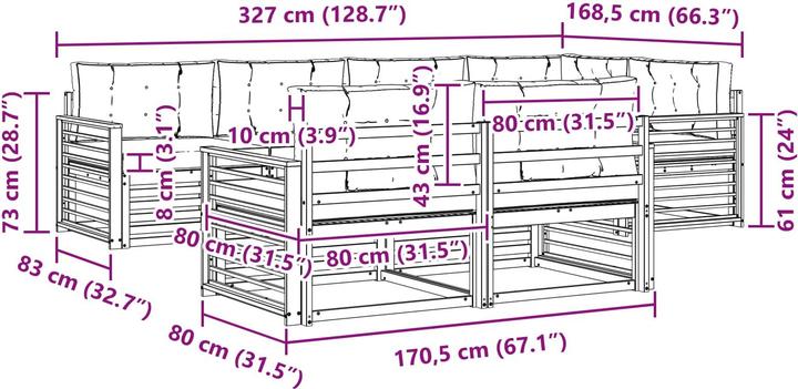 Produktbild vidaXL Outdoor-Sofa