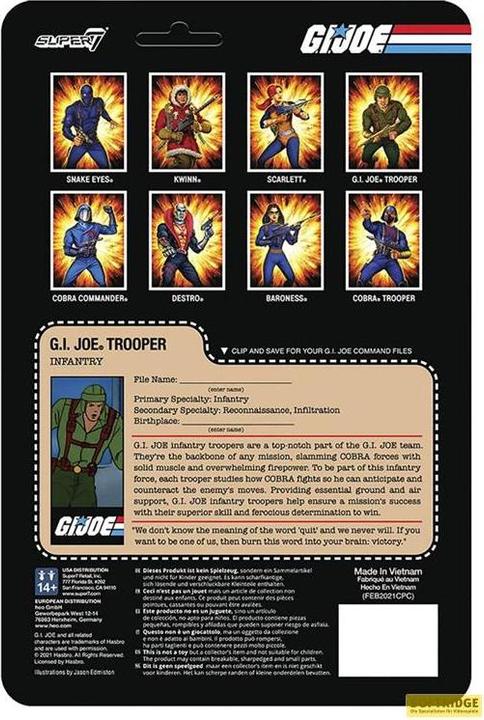 Actual product image Super7 G.I. Joe figurine ReAction Greenshirt (Brown) 10 cm