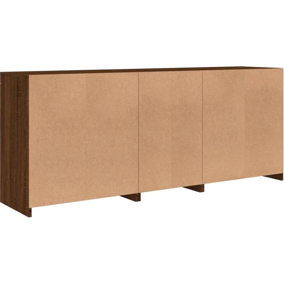 VidaXL, Kommode + Sideboard, Sideboard mit LED-Leuchten Braun Eichen-Optik 162x37x67 (162 x 37 x 67 cm)