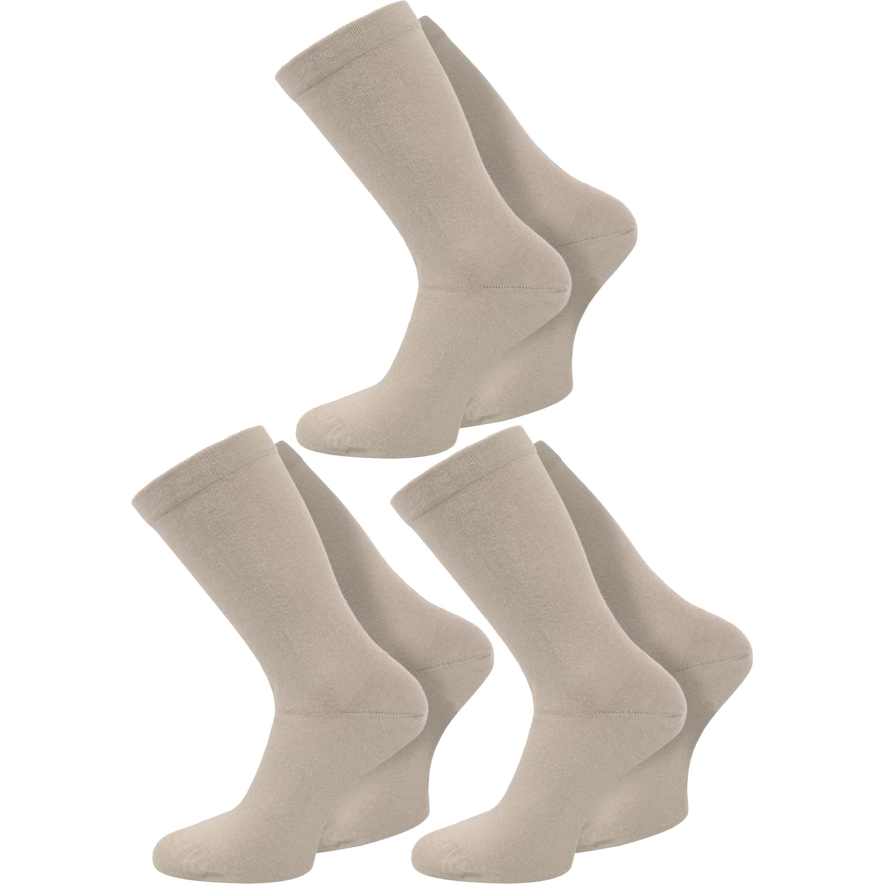 Normani, Herren, Socken, 3 Paar Gesundheitssocken mit Komfortbund, Beige, (3er Pack, 47 - 50)
