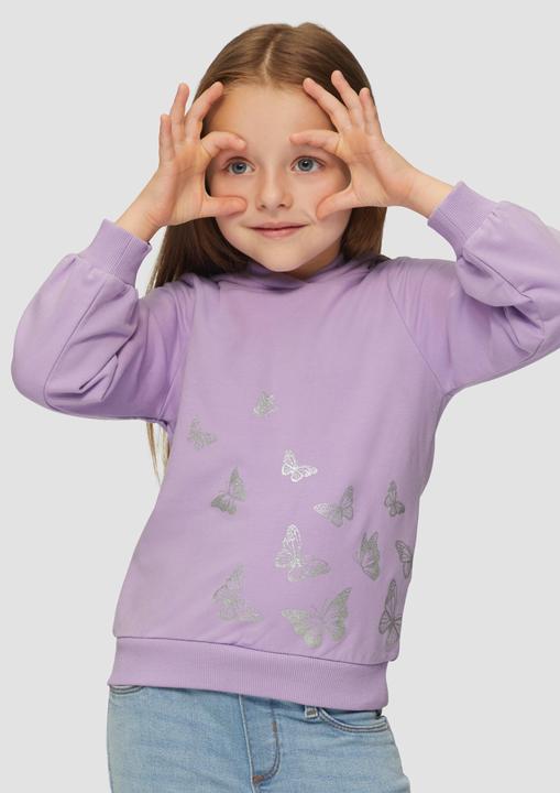 Produktbild s.Oliver Sweatshirt Sweatshirt mit Glitzer-Print (104, 110)
