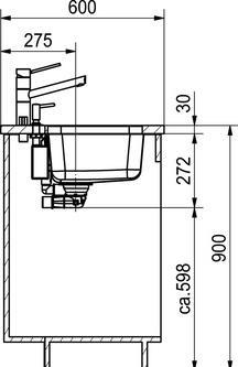 Produktbild Franke Unterbauspülen Largo LAX 110 50 (35) (Aufsatzspülbecken, 52.40 cm, 37.40 cm)